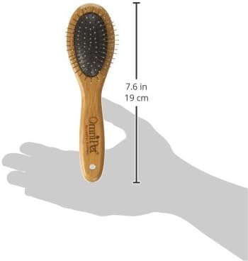 Pro-Finish Bristle and Pin Grooming Brush Combination with Carbonized Bamboo Handle, Small, 7.5"