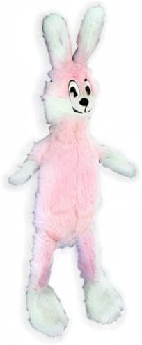 FGA MARKETPLACE Pink Rabbit Dog Toy Flat NO Stuffing NO Squeak, Funny Style Will Entertain Your Dog for Hours, Recommended for Small and Medium Dog 21 INCH Long