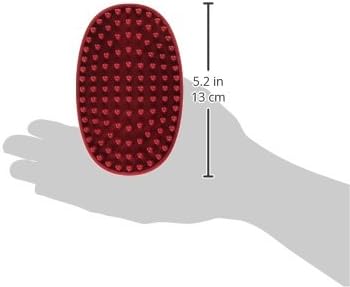 Essentials Rubber Grooming Brush with Loop Handle, Red
