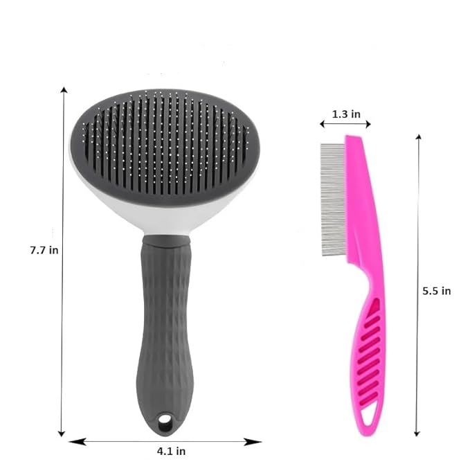 Self Cleaning Slicker Brush - Dog Cat Bunny Pet Grooming Shedding Brush - Easy to Remove Loose Undercoat - Pet Massaging Tool Suitable for Pets with Long or Short Hair…