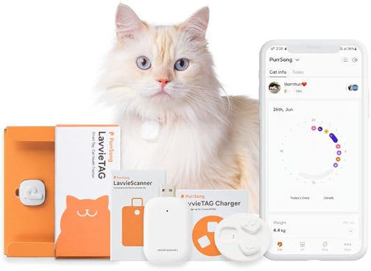 LavvieTAG Charger & Scanner Set | Smartwatch for Cat ID Tag Light (0.01lbs) Activity Analysis Heath Care Calrorie Consumption App Integration Monitor Fitness Tracker(Charger&Scanner Included)