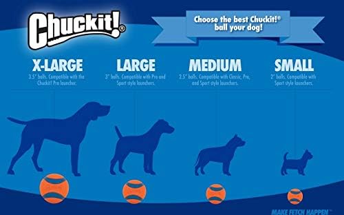 Chuckit! Max Glow Ball Dog Toy - Glows in the Dark - Made from Durable Rubber - Size Medium - For Dogs 20-60 lbs - 2.5-inch Diameter - Pack of 2