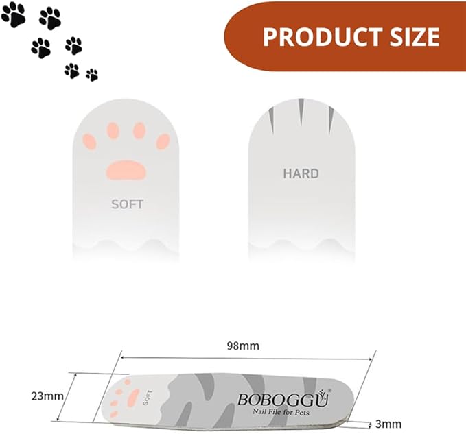 Pet Nail Files Grinder Trim Doublesided Hard and Soft Nail File for Pets Dog Cat Parrot (D 5 Pieces), Orange