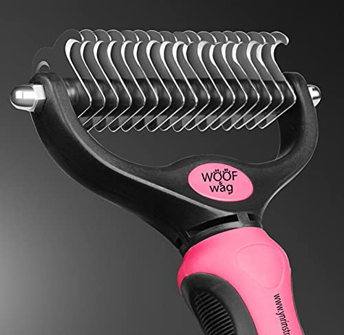 YNR Dog Dematting Comb Grooming Tool Kit, 2 Sided Professional Deshedding Comb Undercoat Rake to Remove Loose Knots, Mats, Tangles Hairs Fits for Pets, Dogs, Cats, Horses and Rabbits