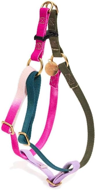 FOUND MY ANIMAL - The Original Jolie Webbing Cotton Cat & Dog Harness (Small) - Hand Dyed & Crafted Dog Harness - Adjustable, Pet Harness with Solid Brass Rings & Buckle Dog Training Harness