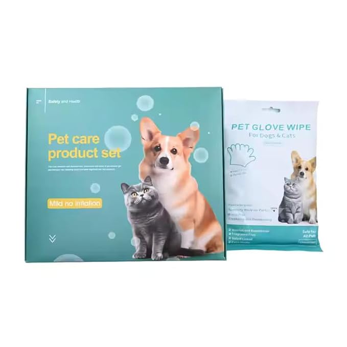 Pet Care Cleaning Kit, Dog and Cat Grooming, wipes, Ear, Teeth, Eye Wipes, Pet Wash Foam set, Gift for Dogs and Cats