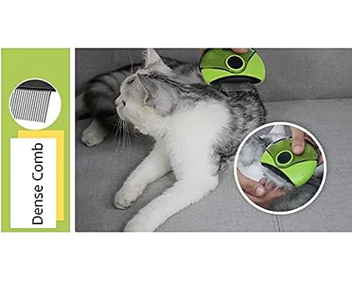 Pet Grooming Brush Professional 3 in 1 Round Portable Rotatable Creative Dog Hair Comb Pet Deshedding Brush Versatile Small Stainless Steel (Pack of 1)