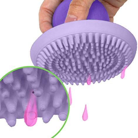 Fancy Fur FURemover Soap Dispensing Scrubber Brush, Pet Grooming Hand Brush, Reduce Shedding During Bath Time, Natural Rubber Pet Brush, Colors May Vary