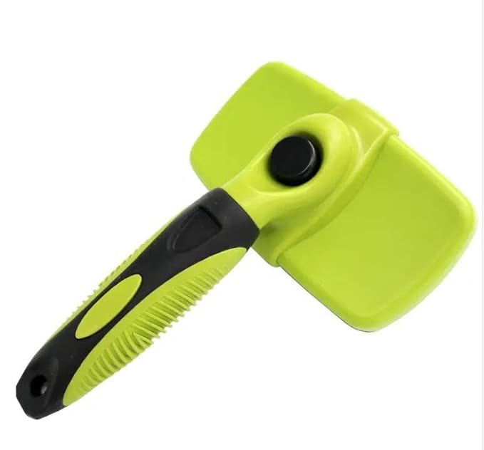 Pet Hair Slicker Brush, Pet Grooming, Smooths Pet Coat, Cat and Dog Slicker Hair Brush, Removes Loose Fur, Ideal for Short to Long Hair, Comfortable Grooming., Regular, Green