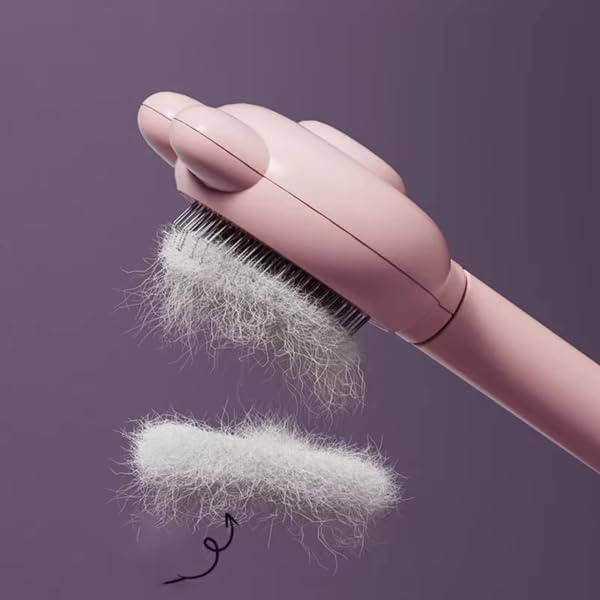 BBELLE CO Self-Cleaning Slicker Brush for Dogs & Cats – Skin-Friendly Grooming & Deshedding Tool for Shedding Pets, Durable Pet Accessories, Easy to Use, Blue. (PINK)
