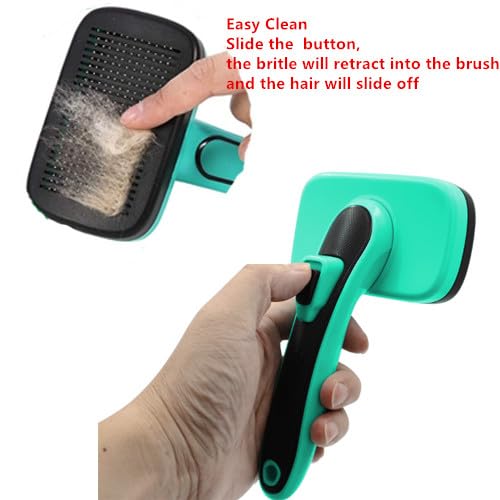 Self Cleaning Slicker Brush for Dogs and Cats,Pet Hair Brush for Shedding Long and Short Hair,Pet Grooming with Easy Clean Retractable Bristles -Cat and Dog Grooming Tool