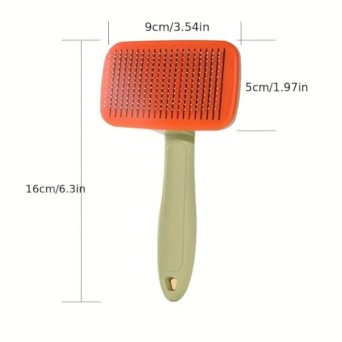 Self-Cleaning Pet Grooming Brush for Dogs & Cats (Green)