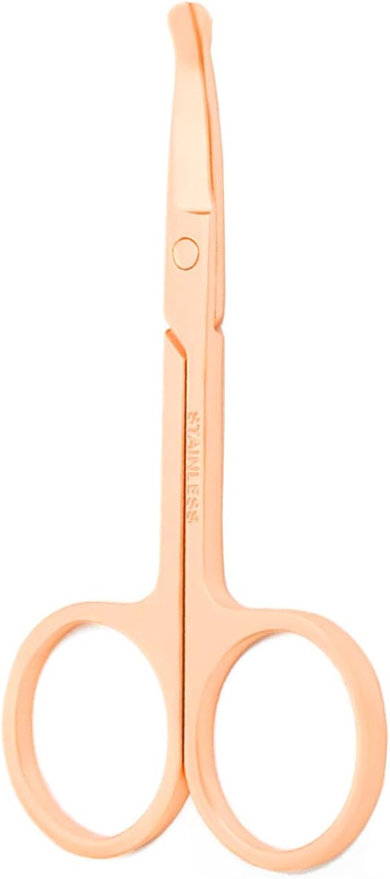 3.5 Inch Silent Pet Grooming Tiny Safety Scissors for Cats & Dogs - Quiet Alternative to Electric Clippers for Sensitive Pets (Golden-Curved)