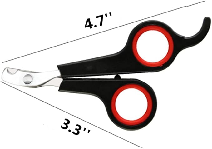 HAICHEN TEC Rabbit Nail Clippers and Trimmers Stainless Steel Pet Claw Grinding Scissors for Small Breeds Cats Guinea Pig Puppy Ferret Hamsters Chinchilla Sugar Glider Grooming Tool Set (Black)