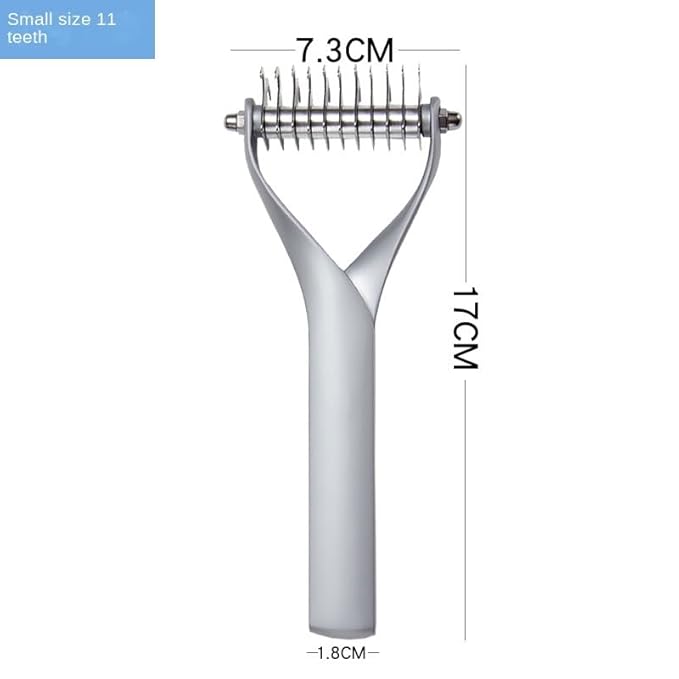 Pet comb Unknot Unknot comb Y-shape floating-off dog rake comb Zinc alloy dog comb hair removal dog comb (Small, Black)