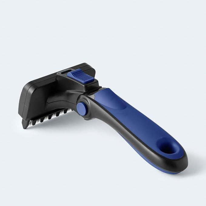 Deshedding Brush for Dogs & Cats - Medium & Blue, Long Hair Grooming Tool, Dog Deshedding Brush, Cat Deshedding Brush, Lightweight Deshedding Tool for Shedding Control. Pet Deshedder