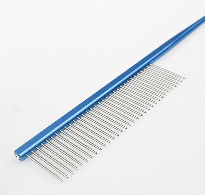 PetPhindU Hair Comb - Stainless Steel Dog Hair Comb for Home Grooming, Removes Float Hair and Dirt, Prevents Entanglement, Massages and Promotes Blood Circulation, Blue