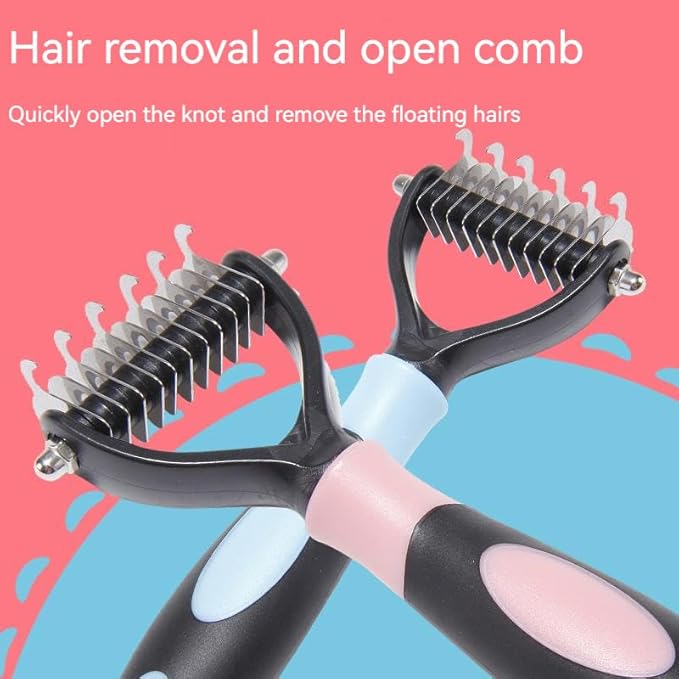 Pet Knotting Comb Dog Cleaning Shedding Knot Comb Quick Knot Removal Floating Hair Pet Supplies (Red-black)