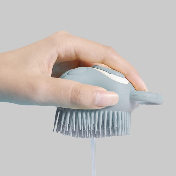 Dog Cat Bath Brush Comb Shampoo Dispensing Massage Bathing Shower Brush Scrubber Soft Silicone for Cleaning Short Long Haired Dogs and Cats