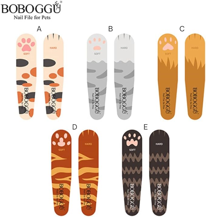 Pet Nail Files Grinder Trim Doublesided Hard and Soft Nail File for Pets Dog Cat Parrot (D 5 Pieces), Orange