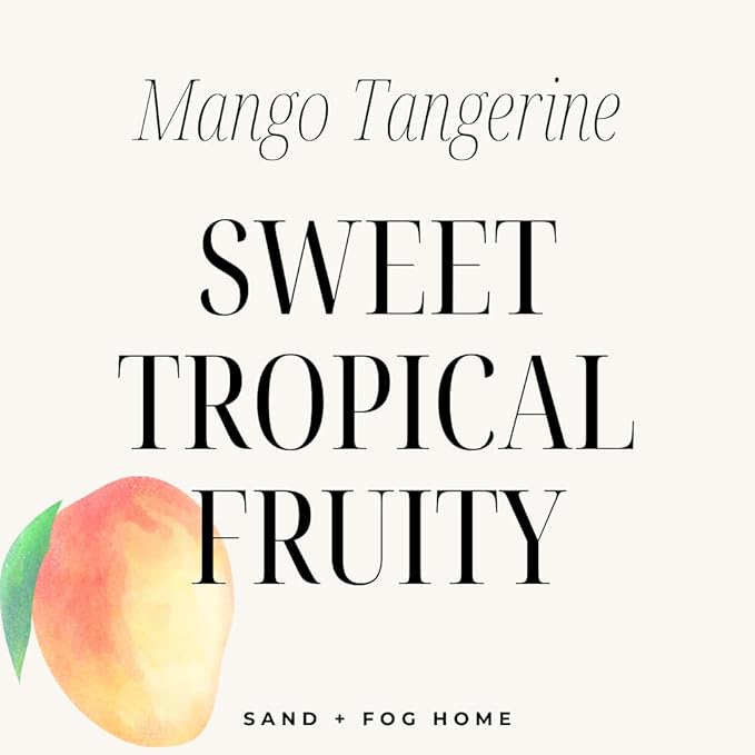 Sand + Paws Scented Candle - Mango Tangerine - Luxurious Air Freshening Jar Candles Neutralize pet Odors and Enhance Home décor – 100% Cotton Lead-Free Wicks - 12 oz