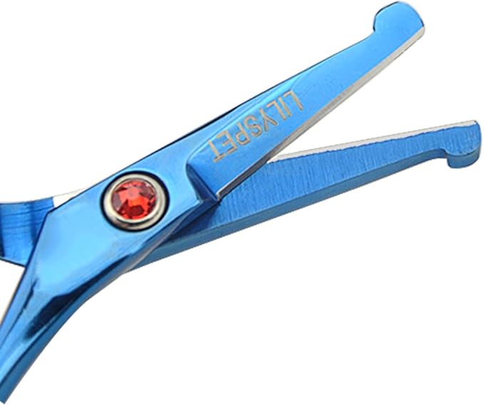 LILYS PET 5.0" Right-Handed Round-Tip Pet Grooming Scissors, Stainless Steel Small Ball Tip for Nose, Ear, Face, Paw Hair for Dogs and Cats