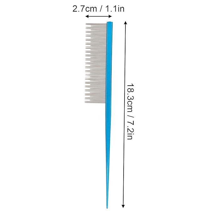 Round tooth metal dog comb is used for pet hair comb of dogs and cats to remove hair knots and entanglement. Professional pet hair comb styling comb(blue)