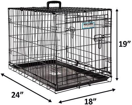 Precision Pet Products Two Door Provalue Wire Dog Crate, 42 Inch, For Pets 70-90 lbs, With 5-Point Locking System
