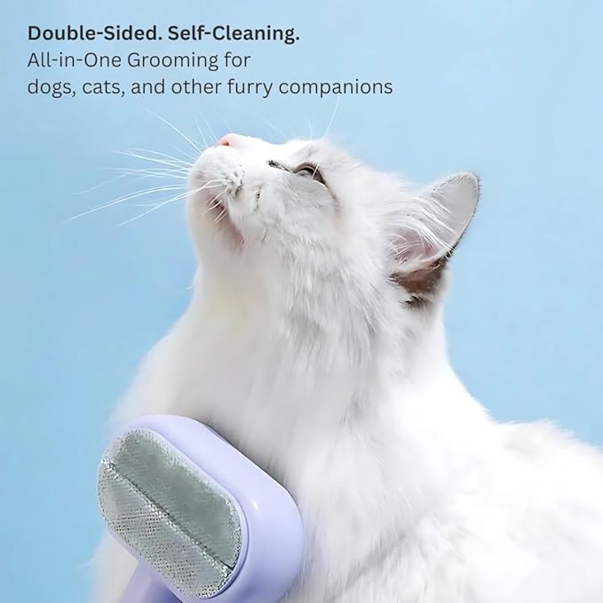 Self-Cleaning Slicker Brush for Dogs & Cats – Effective Pet Grooming & Deshedding Tool, Gentle & Skin-Safe, Ideal Dog Brush for Small, Medium & Large Breeds (Yellow)