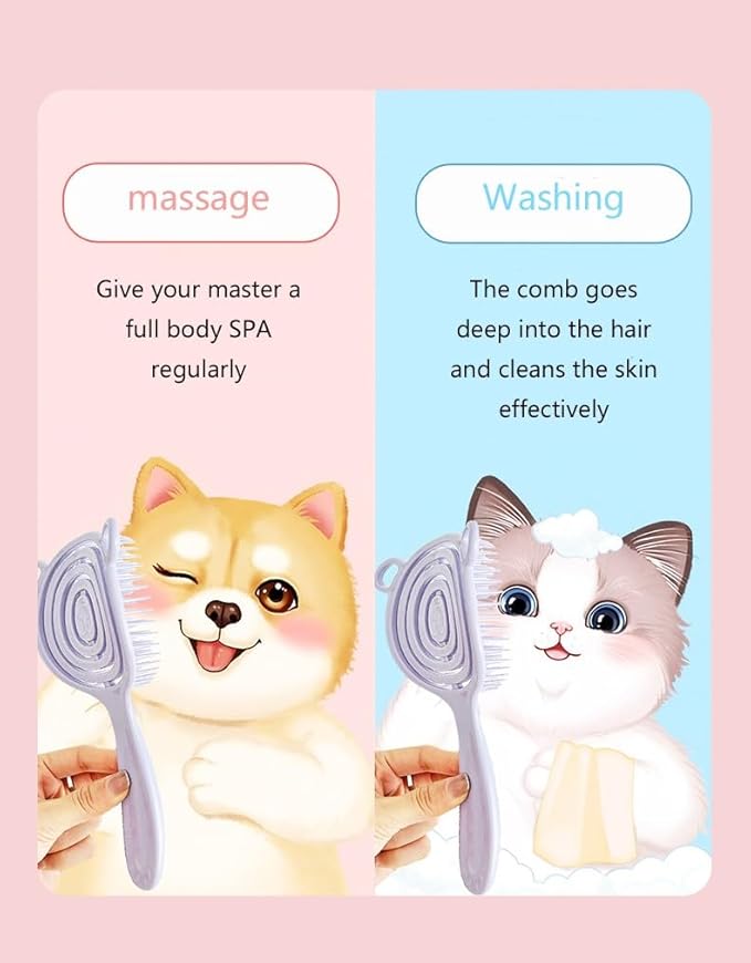 Pet Brush, hair cleaning brush, massage brush, blow brush, Pet Massage, Cleaning & Massaging for Removing Loose Hair, for Small Dogs Puppy Yorkie Poodle Rabbits Cats,