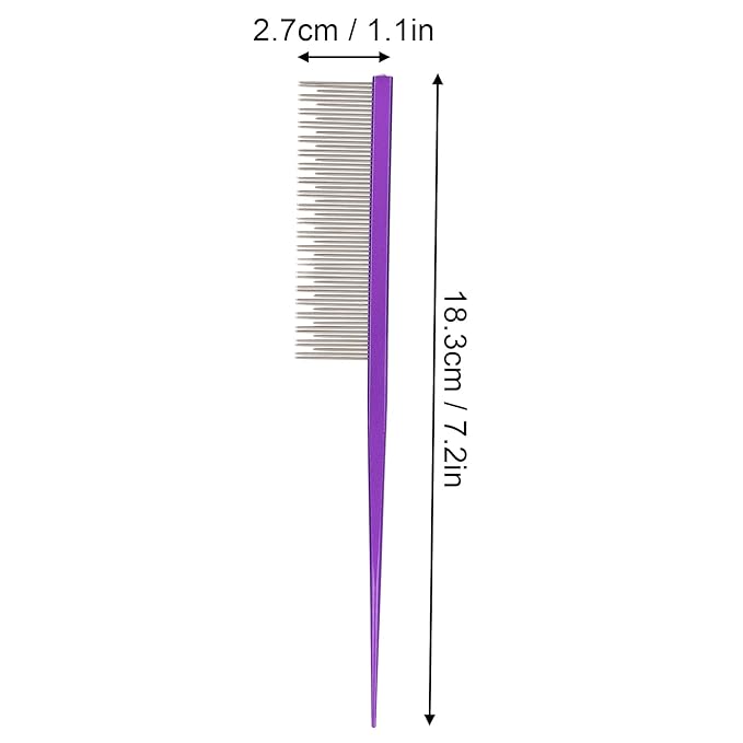 Round tooth metal dog comb is used for pet hair comb of dogs and cats to remove hair knots and entanglement. Professional pet hair comb styling comb(purple)