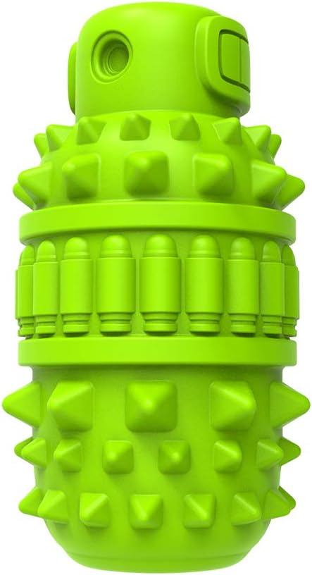PIFFZEDO Dog Toys for Aggressive Chewers Tough Dog Squeaky Toys for Large Medium Breed Interactive Durable Natural Rubber Dog Chew Toys Dog Birthday Toy Dog Toothbrush (Green,Large)