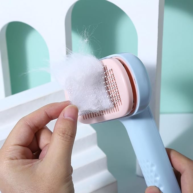 Self Cleaning Slicker Brush,Pet Grooming Brushes For Long Short Haired Dogs Cats, Removes Loose Undercoat & Tangled Hair And Shedding Hair Fur, For All Kind Of Animals (green)