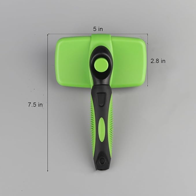 Self Cleaning Slicker Brush for Dogs Cats Brush for Shedding Grooming Brushes for Long Short Haired Pets (Green)