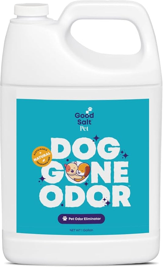 Good Salt Pet Dog Gone Odor, Natural & Fragrance Free Scent Neutralizer, Made in the USA, 1 Gallon Bottle
