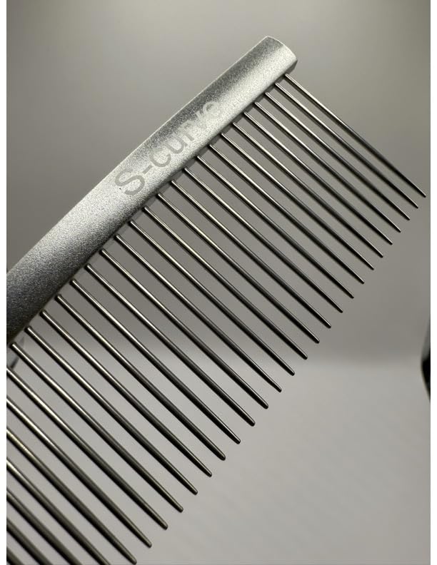 S-Curved Dog Grooming Comb, Dog Combs for Grooming Matting, Doodle Brush, Dematting Comb for Dogs, Dog Grooming Tools, Pet Comb, Metal Dog Grooming Comb, Dog Detangler Brush, Dog Dematting