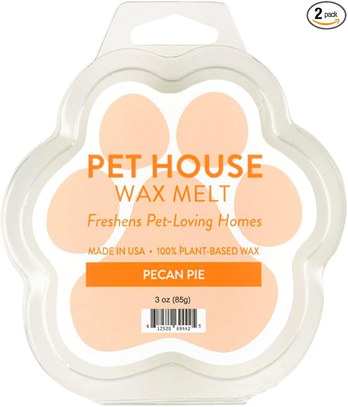 One Fur All Pet House Wax Melts - Pecan Pie Pack of 2 - Pet Odor Eliminating Wax Melts - Long-Lasting Scented Wax Melts - Pet-Friendly Wax Melts - Natural Wax Melts