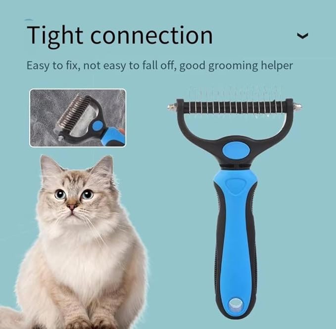 XIIELII 2-Sided Pet Grooming Brush for Dogs & Cats - Detangling Comb with Stainless Steel Teeth, Safe Deshedding Tool for Short/Long Hair(1 Piece)