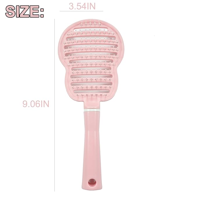 Pet Curved Vented Detangling Brush, Eco-Friendly Pin Brush for Dogs and Cats | Ergonomic Handle Pet Comb for Wet or Dry Hair, Gentle Grooming Tool for Pets, Pink