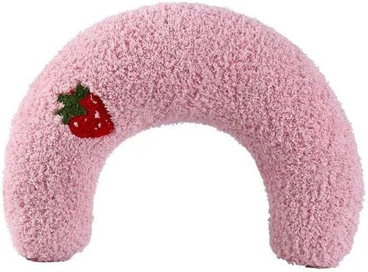 Pet Small Pillows for Small Dogs Cat U-Shaped Puppy Neck Pillow for Indoor Improve Relief Sleeping Machine Washable (Pink)