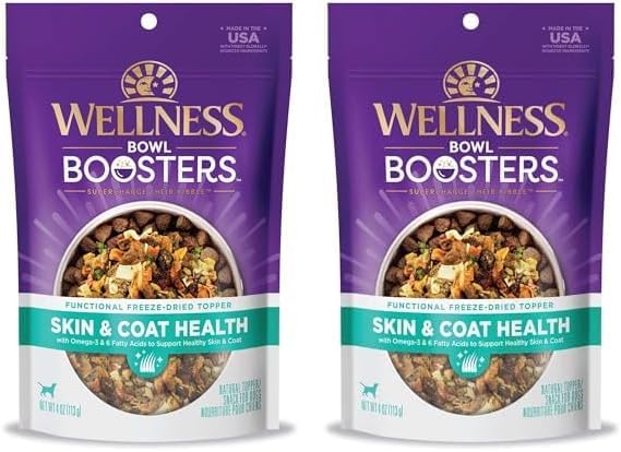 Wellness CORE Bowl Boosters Skin & Coat Dog Food Topper, 4 Ounce Bag (Pack of 2)