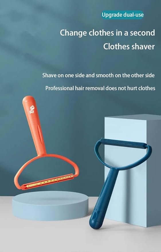 Pet Hair Removal Tool, 2-Sided with Shave and Smooth Surfaces, Large Size, Pet Cleaning Brush for Furniture (Rock Blue)