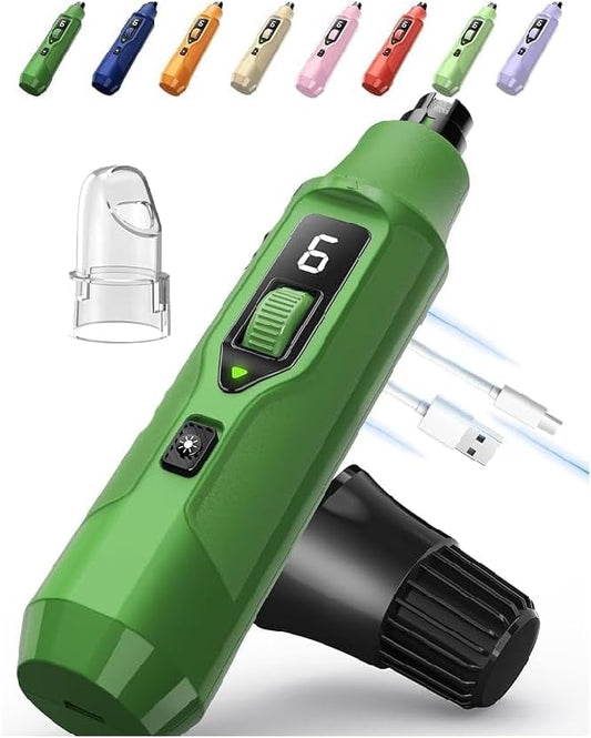 YABIFE 7-Speed Pet Nail Grinder with Light – Heavy Duty, Whisper Quiet Nail Trimmer for Dogs, Cats, Birds & Small Animals – Single-Handed Operation