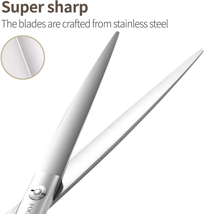 Straight Dog Grooming Scissors 8.0'' Professional Pet Grooming Shears for Thick Coat Medium Large Dog Cat (8.0 In, Straight)