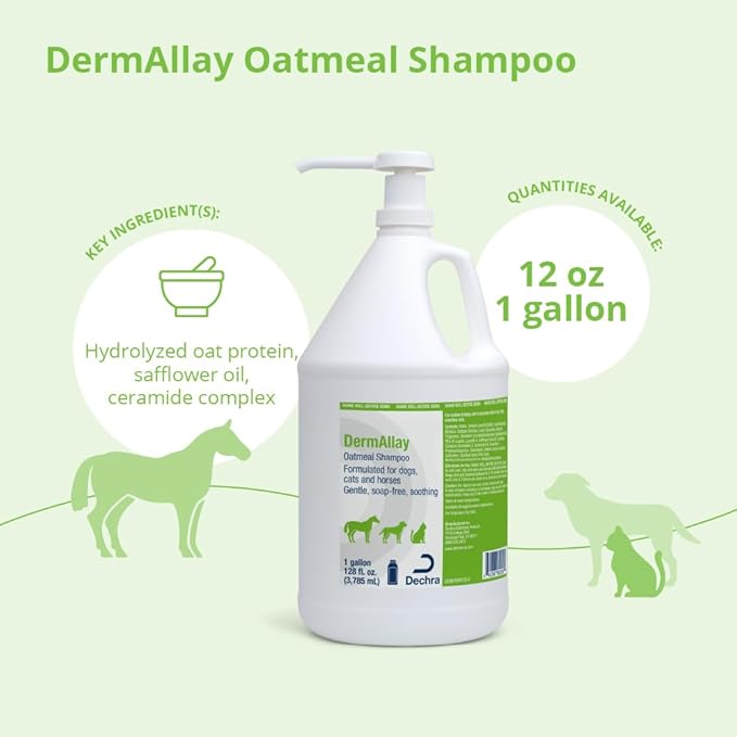 Oatmeal Shampoo for Dogs, Cats and Horses, 1 Gallon