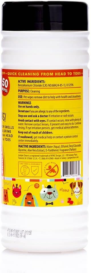 Pet Wipes for Pets Cleansing, Wipes for Dogs & Puppies-Mild & Soothing Dog Grooming Wipes, Safe to Use from Head to Toes, Strong but Gentle for Quick Cleaning, 50 Count (Pack of 1)