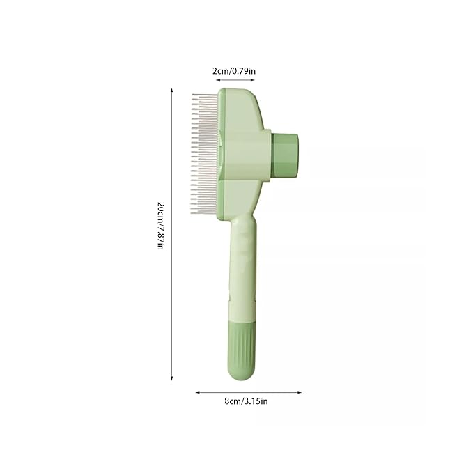 Pet Hair Removal Comb Flea Comb New with Release Button for Cat Dog, New Pet Grooming Brush, De-Shedding Dog Hair Comb, Cat Supplies, Pet Grooming Brush Supplies (Yellow+Green)