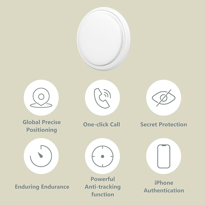 Silicone Bell Cat Tracker, Locator for Pets Only iOS, Location Tracking Collar for iOS, Works Worldwide with Any Collar, No Other Fees, Huthur Tag