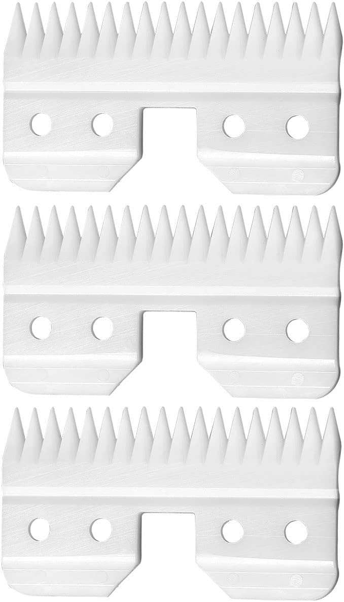 WAHFOX 3pcs Fast Feed Ceramic Blades for Oster Fast Feed Clipper Oster A5 Fast Feed Ceramic Blades Fast Feed Replacement Blade A5 Replacement Blade (3PCS)