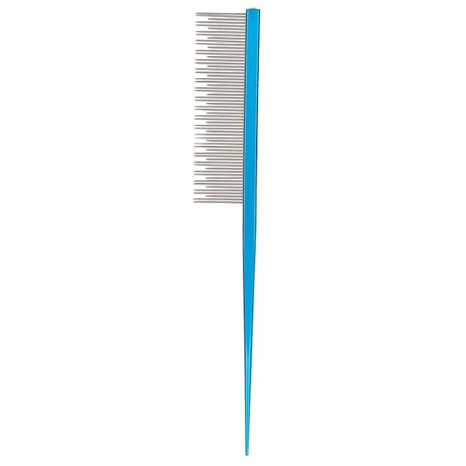 Round tooth metal dog comb is used for pet hair comb of dogs and cats to remove hair knots and entanglement. Professional pet hair comb styling comb(blue)